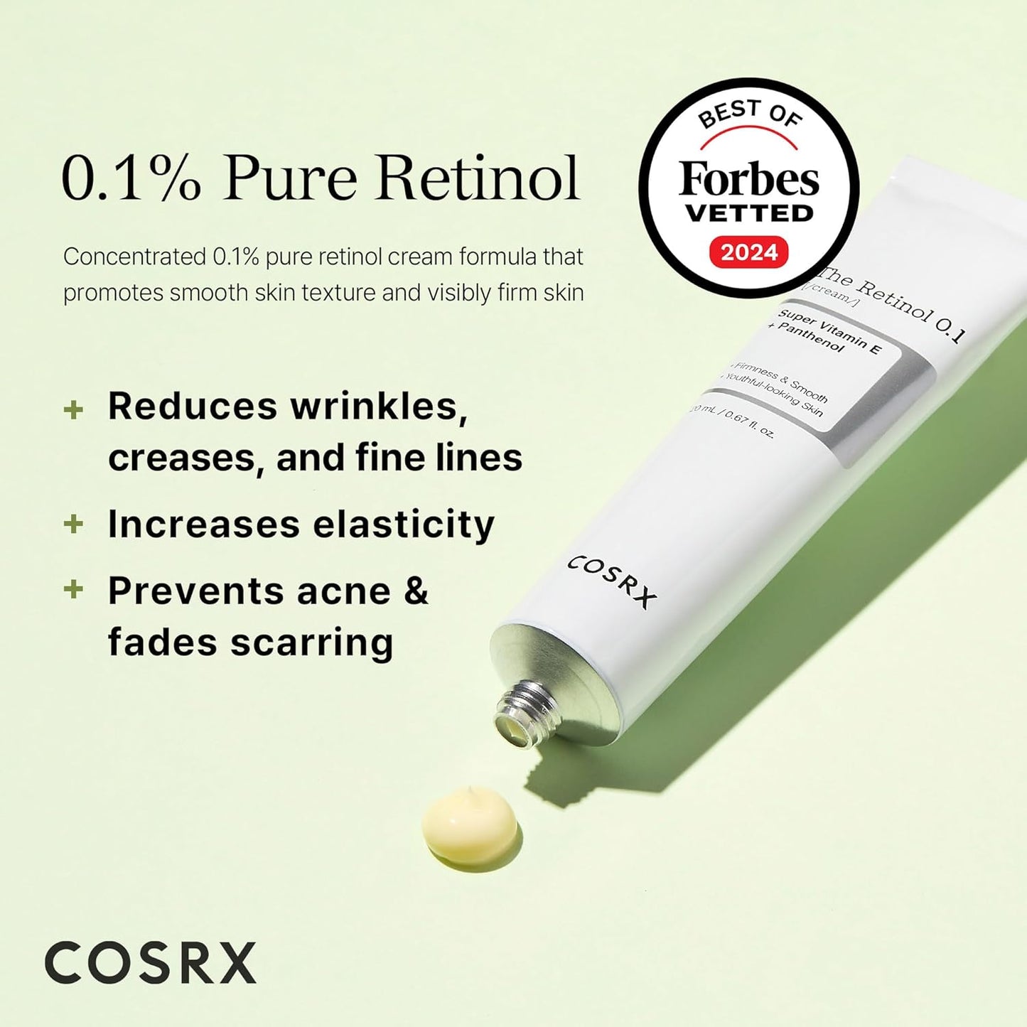 COSRX - The Retinol 0.1 Cream – Anti-Wrinkle & Anti-Blemish Face and Eye Cream