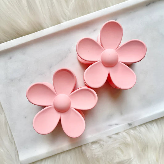 Pink Flower Claw Clip