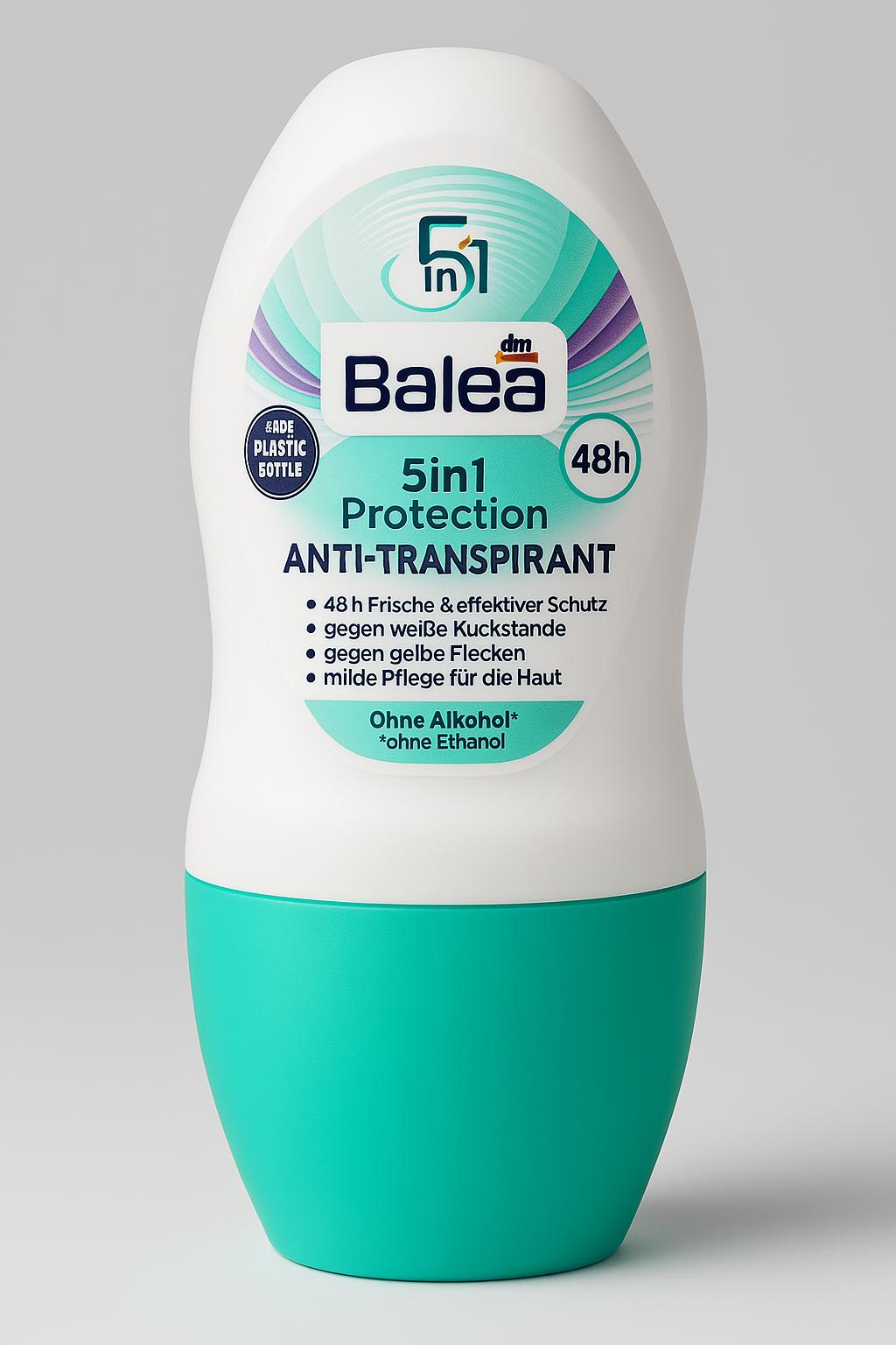 Balea, Antiperspirant Deodorant Roll-on 5in1 Protection, 50 ml