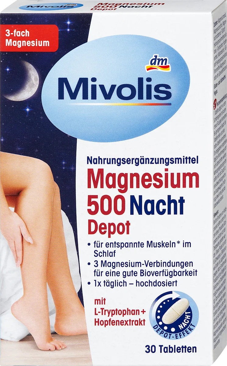 Mivolis Magnesium 500 Night-Depot β 30 Tablets