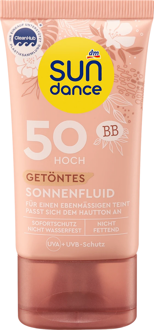 SUNDANCE Tinted Sun Fluid SPF 50 – 50ml | BB Formula with High UV Protection, Lightweight & Vegan, Made in Germany