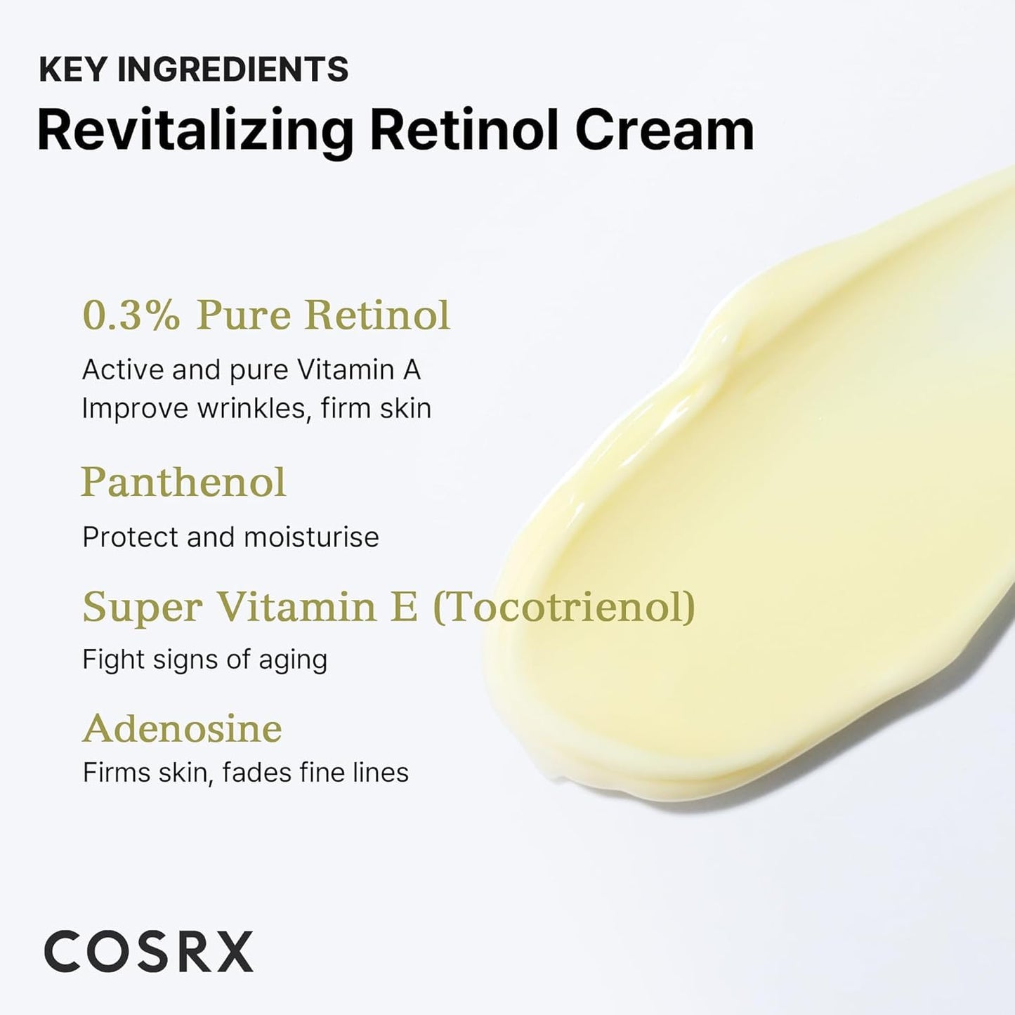 COSRX - Retinol 0.3 Face Cream – Intensive Anti-Aging & Skin Renewal Treatment
